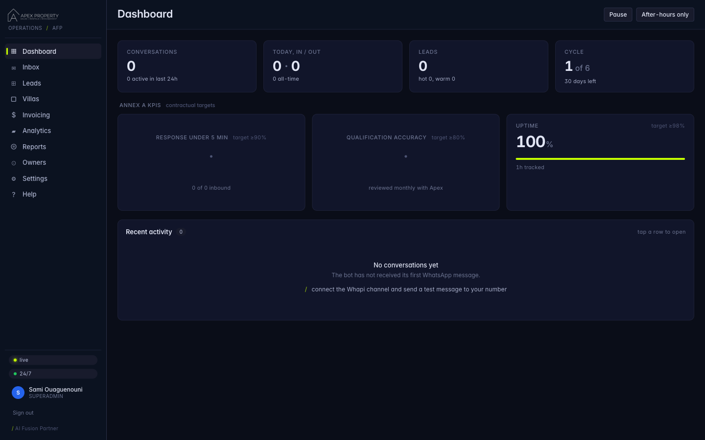 Apex Property operations dashboard